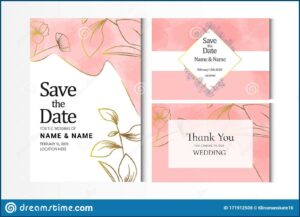 Wedding Invitation Card Template Vector