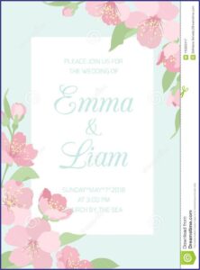 Wedding Invitation Cherry Blossom Design