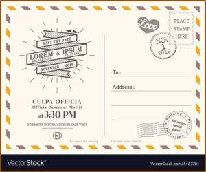 Wedding Invitation Postcard Template Free