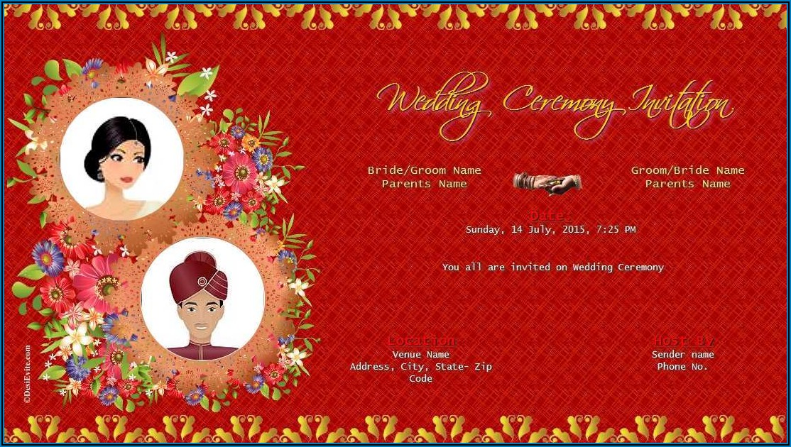 Whatsapp Wedding Invitation Card Template Indian Free