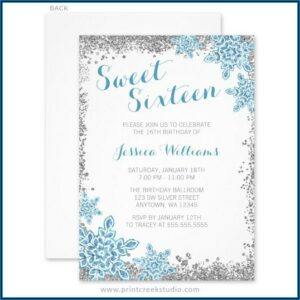 Winter Wonderland Sweet 16 Invitations