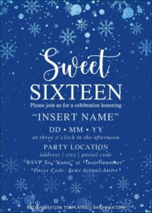 Winter Wonderland Sweet 16 Invitations Templates