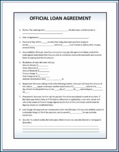 Word Printable Loan Agreement Template