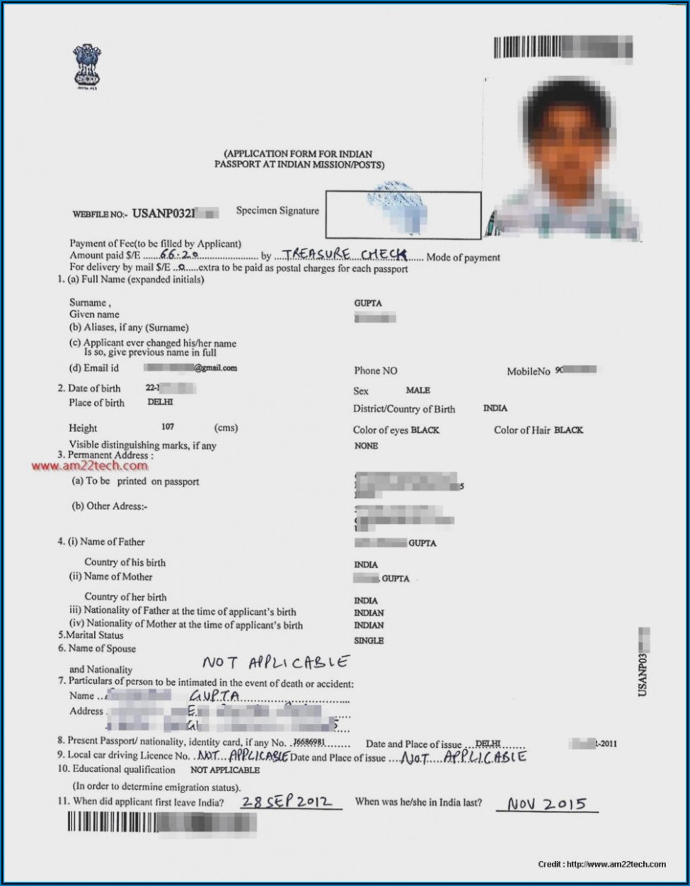 Www.indian Passport Renewal Application Form