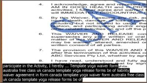Yoga Class Liability Waiver Form
