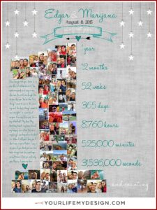 1st Birthday Photo Collage Template