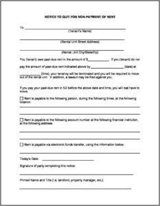 30 Day Notice To Vacate Template From Landlord