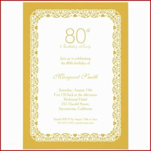 80th Birthday Invitation Sample