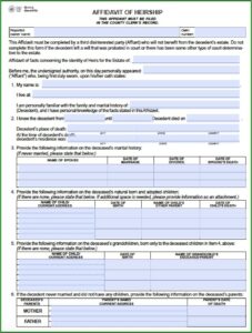 Affidavit Of Heirship Form Mississippi