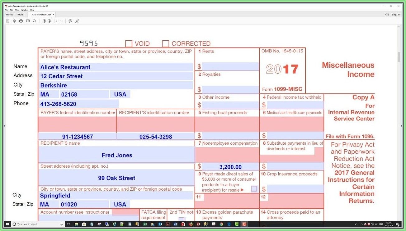 Amending Form 1099 Misc