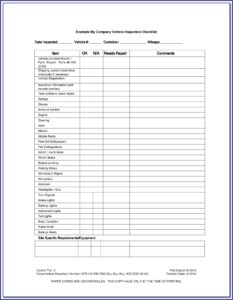 Annual Vehicle Inspection Report Template Free