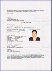 Australian Visitor Visa Form