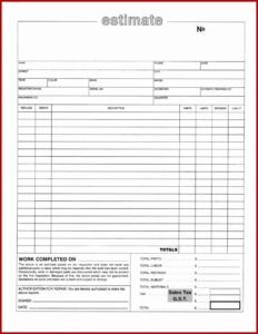 Auto Glass Repair Receipt Template