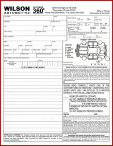 Auto Repair Receipt Template