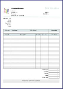 Auto Repair Receipt Template Word