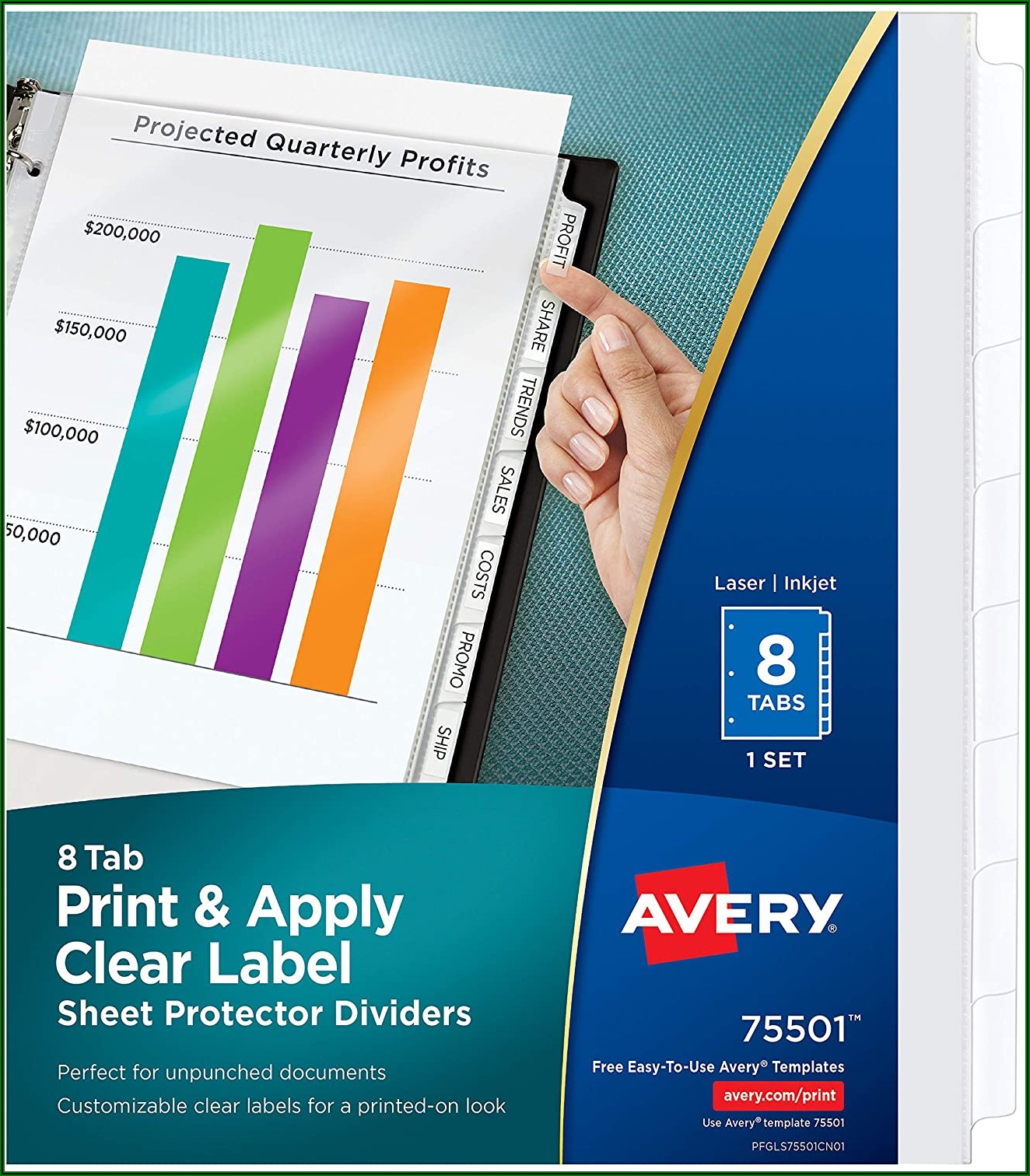 Avery 8 Tab Clear Label Dividers Template