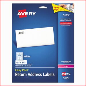 Avery Templates Return Address Labels 5195