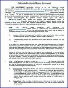Basic Rental Lease Form
