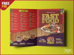 Bi Fold Restaurant Food Menu Template