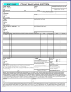 Bill Of Lading Pdf Format