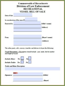 Blank Auto Bill Of Sale Template