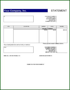 Blank Bank Statement Template
