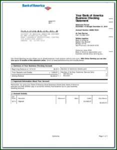 Blank Chase Bank Statement Template