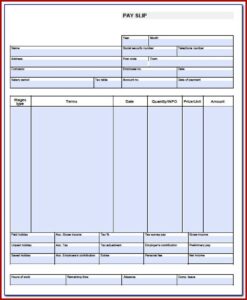 Blank Check Stub Template