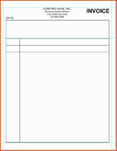 Blank Downloadable Free Printable Invoice Templates
