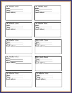 Blank Raffle Sheet Template