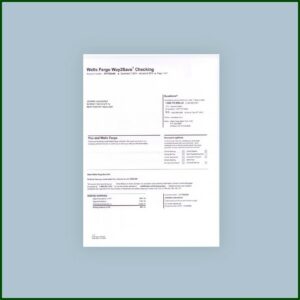 Blank Wells Fargo Bank Statement Template