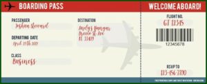 Boarding Pass Birthday Invitation Template Free