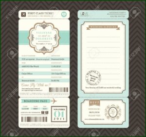Boarding Pass Style Wedding Invitation Template
