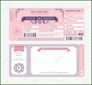 Boarding Pass Ticket Wedding Invitation Template