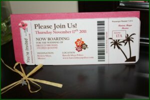 Boarding Pass Wedding Invitation Template