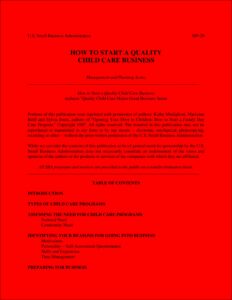 Business Plan Template For A Daycare Center