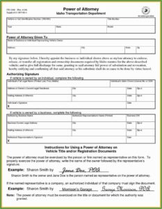 Business Power Of Attorney Template
