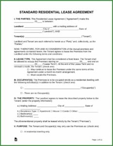 California Residential Lease Agreement 2021
