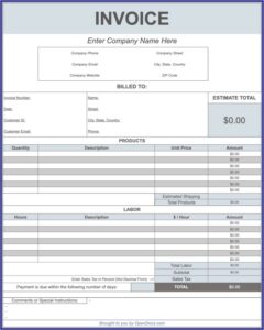 Car Service Invoice Template Word