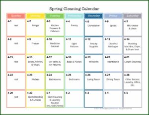 Care Home Cleaning Schedule Template