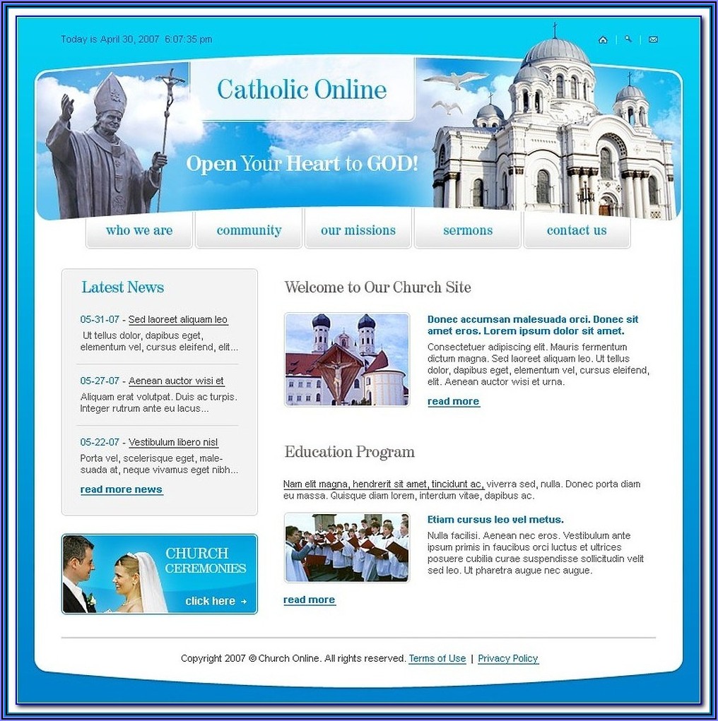 Catholic Church Website Templates Free Download