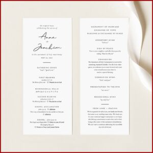 Catholic Wedding Mass Program Template