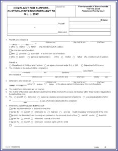 Child Custody Complaint Form Nc