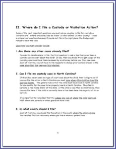 Child Custody Paperwork Nc