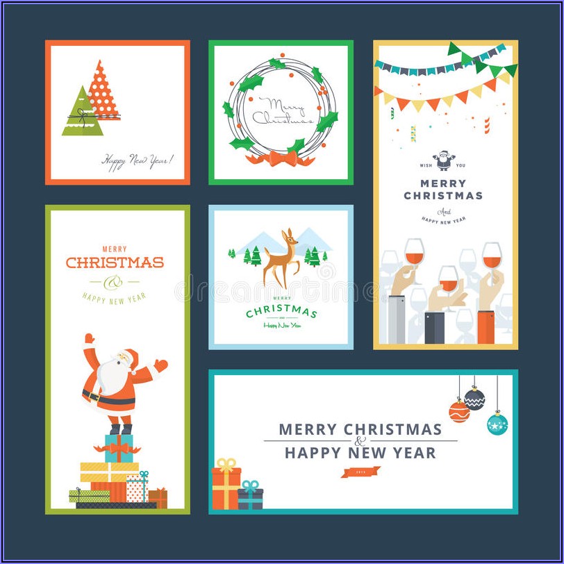 Christmas New Year Greeting Card Templates