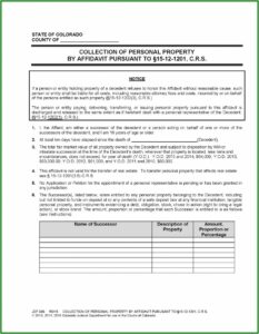 Colorado Personal Representative's Deed Of Distribution Form