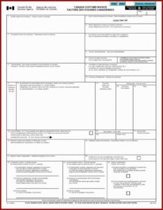Commercial Invoice Template Canada Fedex