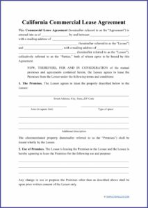 Commercial Lease Template Pdf