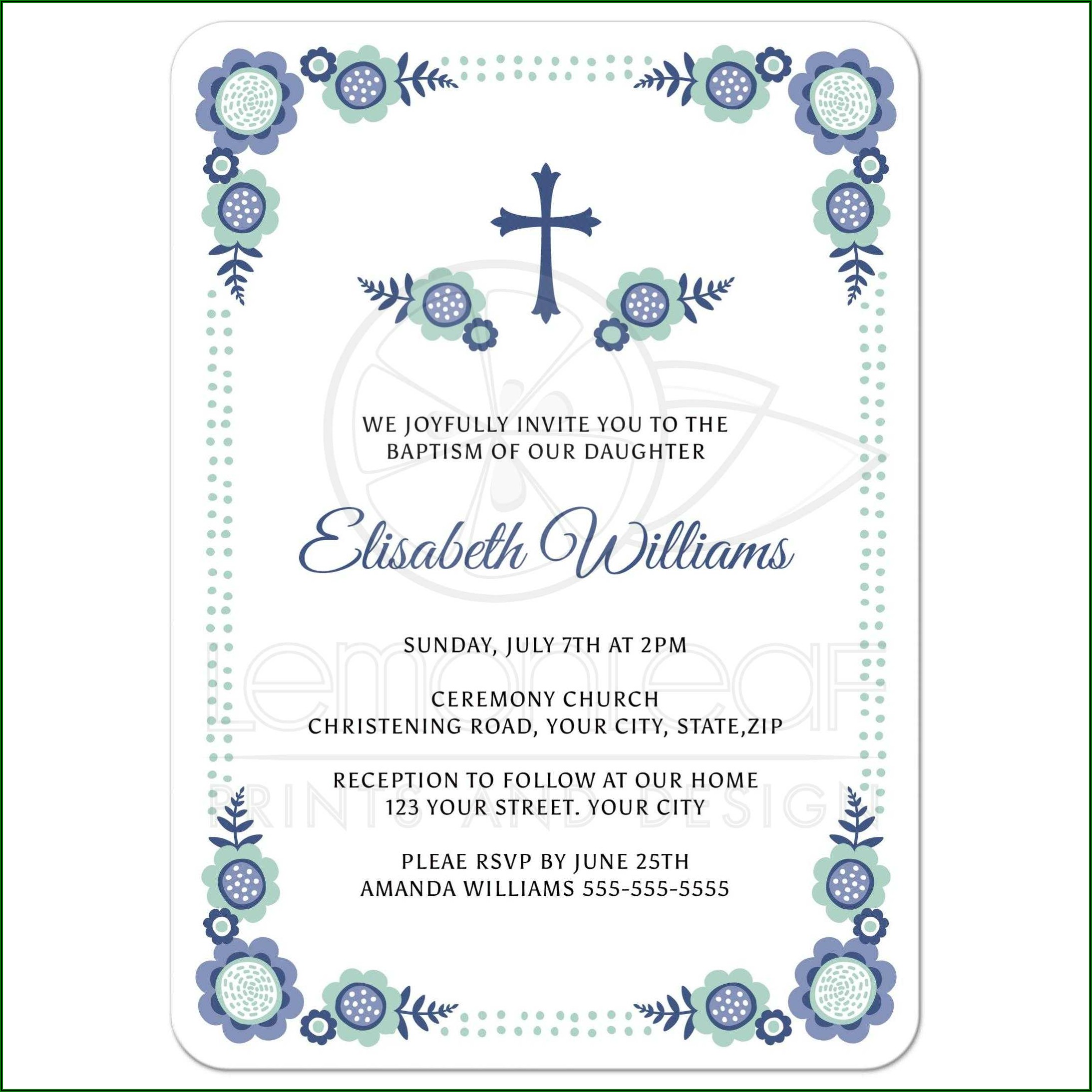 Confirmation Invitation Cards Template