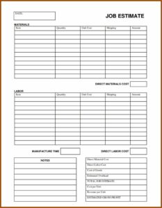 Construction Punch List Form